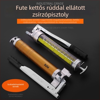 FUTE ipari osztályú kézi zsírzópisztoly, átlátszó kettős rúd kialakítás, magas és alacsony nyomás