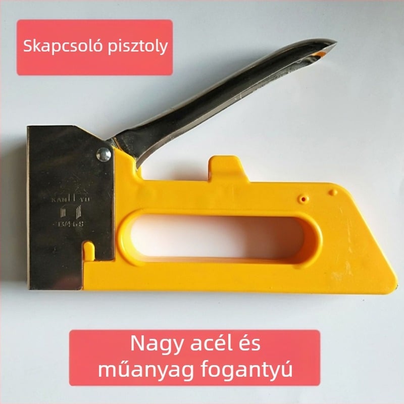 1008F Kézi szeg- és kapocspisztoly, nagy műanyag- és acél fogantyúval, fameipari felhasználásra