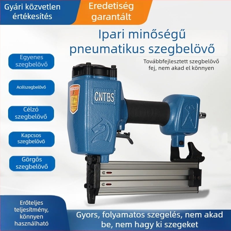 F30 pneumatikus szögbelövő, egyenes, 15–64 mm, 50 db kapacitás, faipari és díszítő feladatokhoz