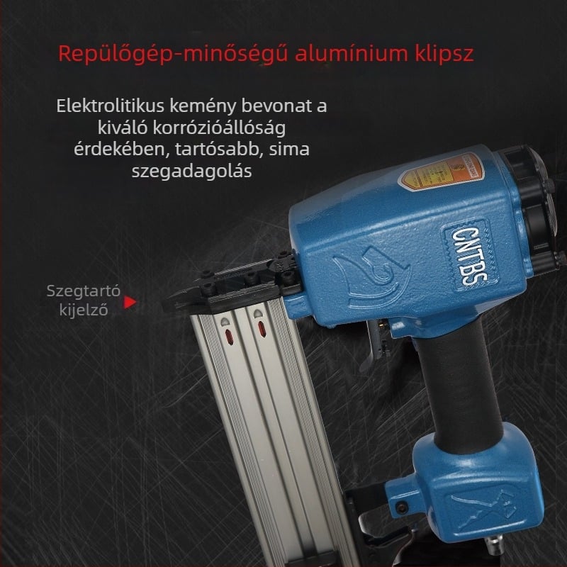 F30 pneumatikus szögbelövő, egyenes, 15–64 mm, 50 db kapacitás, faipari és díszítő feladatokhoz