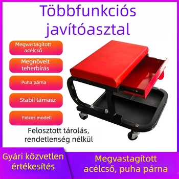 Autójavító munkaülés szerszámtartóval és forgó kerekekkel – többfunkciós karbantartási és polírozó szék