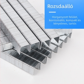 Kézi ajtó típusú 10J kódú szegek, U-alakú szegek, pneumatikus szegezőhöz való szegek, bútor szegek, modellek 1008J, 1010J, 1013J, 1022J