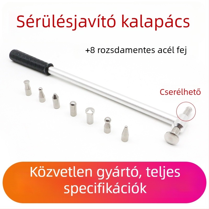 Rozsdamentes acélból készült autóhorpadás-javító kalapács, lemezmegmunkáláshoz