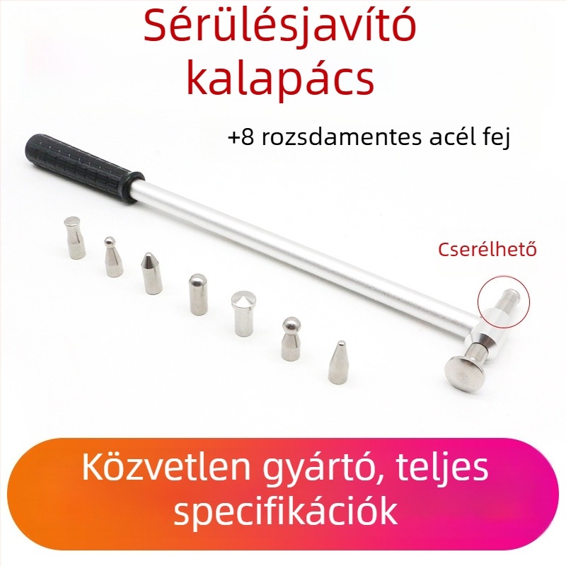 Rozsdamentes acélból készült autóhorpadás-javító kalapács, lemezmegmunkáláshoz