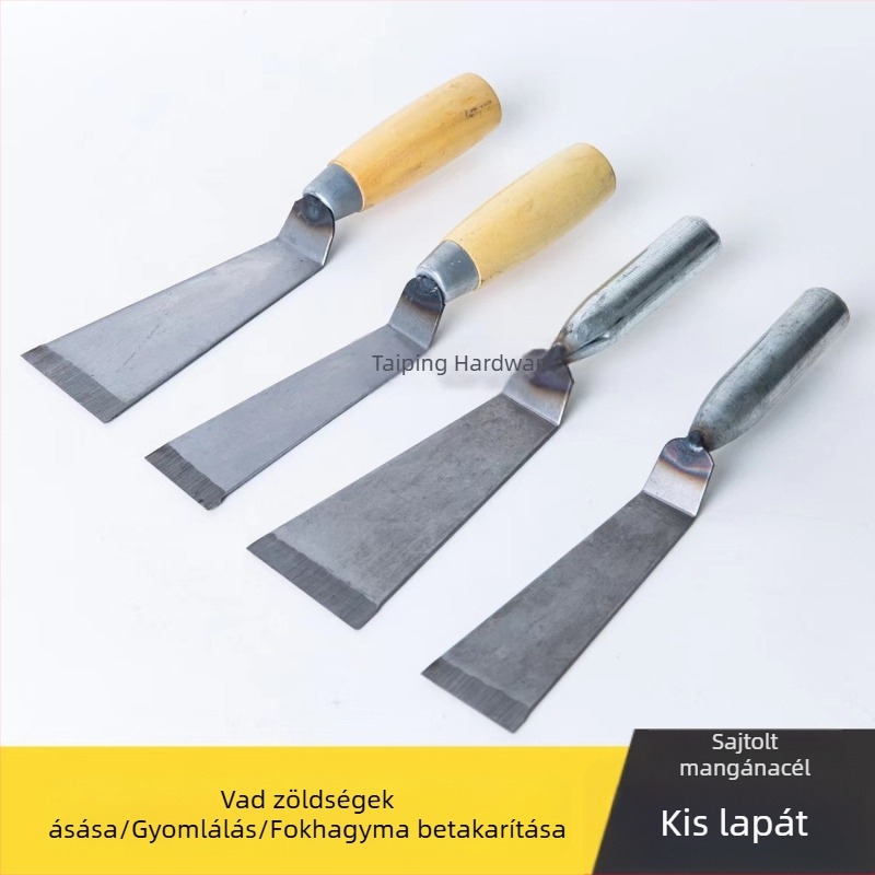 Kis vasból készült kerti ásó kültéri virágültetéshez, vad zöldségek ásásához és szukkulens növényeknek szánt cseréphez.