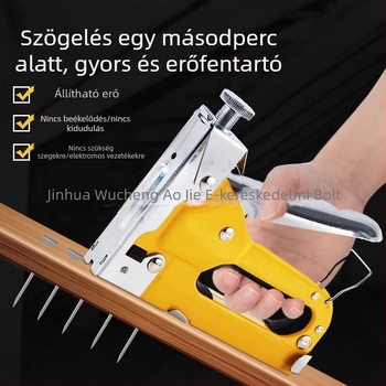 Kézi szögbelövő faipari felhasználásra, négyfunkciós sárga modell