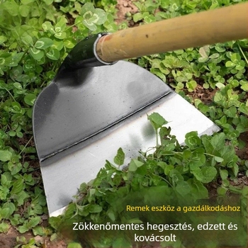 Fűrészpengéjű acél kapa, hagyományosan kovácsolt kerti kapa, többfunkciós gyomirtó eszköz, kettős felhasználás ásáshoz és gyomláláshoz