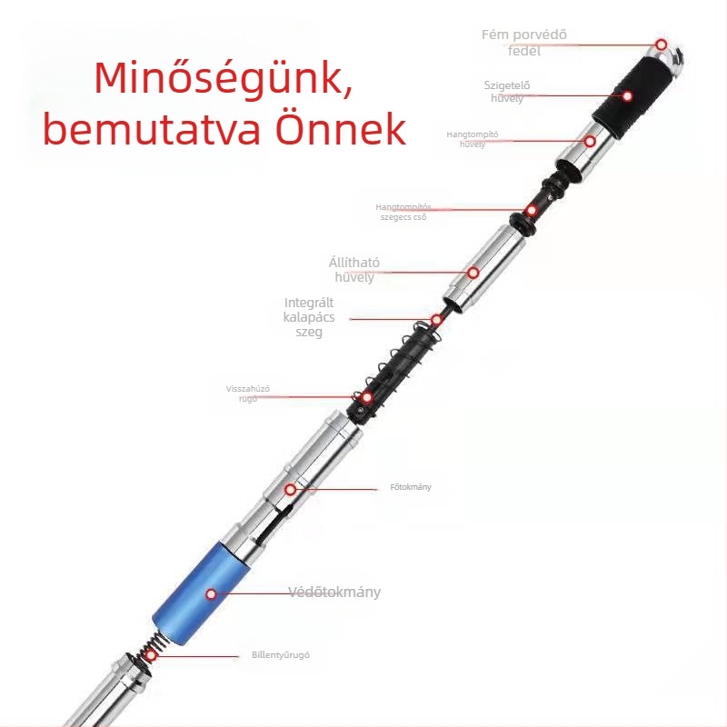 Mennyezeti szegező pisztoly hangtompítóval és integrált vezetékcsatornával gipszkartonhoz