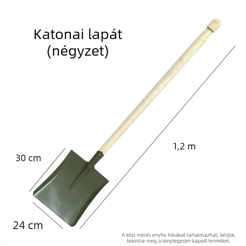 Zöld színű mérnöklapát ásóval tűzoltáshoz és árvízvédelmi mentéshez