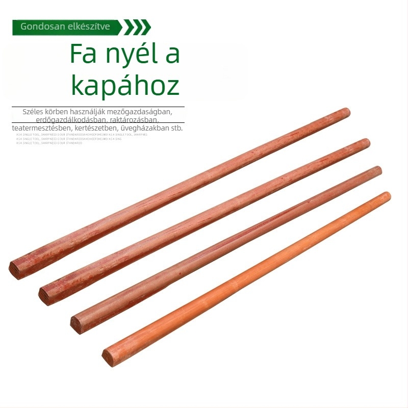D-alakú négyszögletes fejű fa kapa nyél