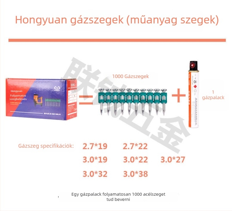 Gáztüzemű tűzőpisztoly ajtókhoz és ablakokhoz