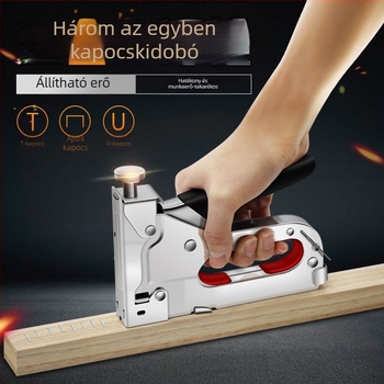 Kézi 3‑in‑1 szögbelövő, U‑formájú keretekhez és képek felakasztásához