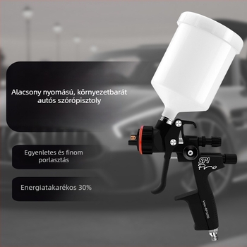 Autólemezhez használható festékszóró pisztoly, fedőréteg és javító spray. Alkalmas víz- és olaj-alapú festékekhez. Kiváló minőségű alumínium