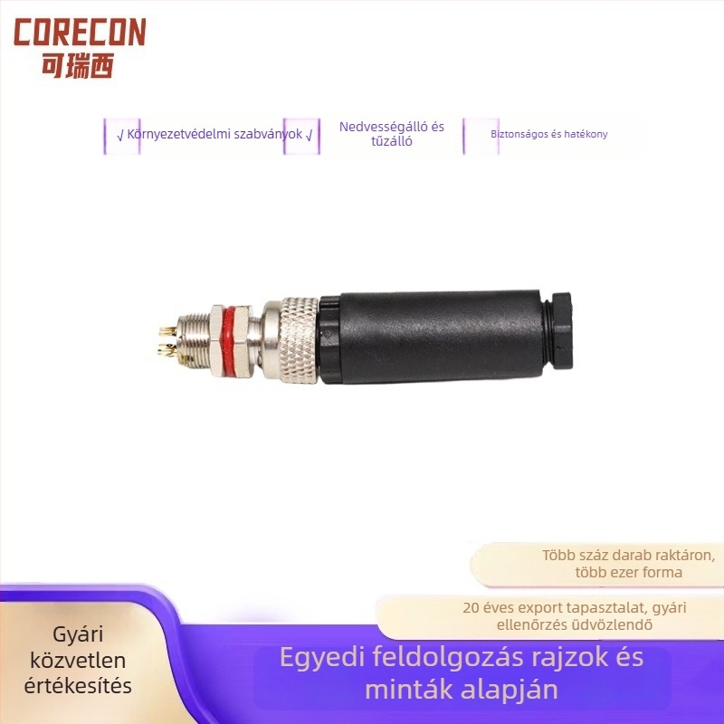 Cerisi M12 vízálló csatlakozó repülés, orvosi és katonai kábelezéshez — férfi és női dugasz, házban