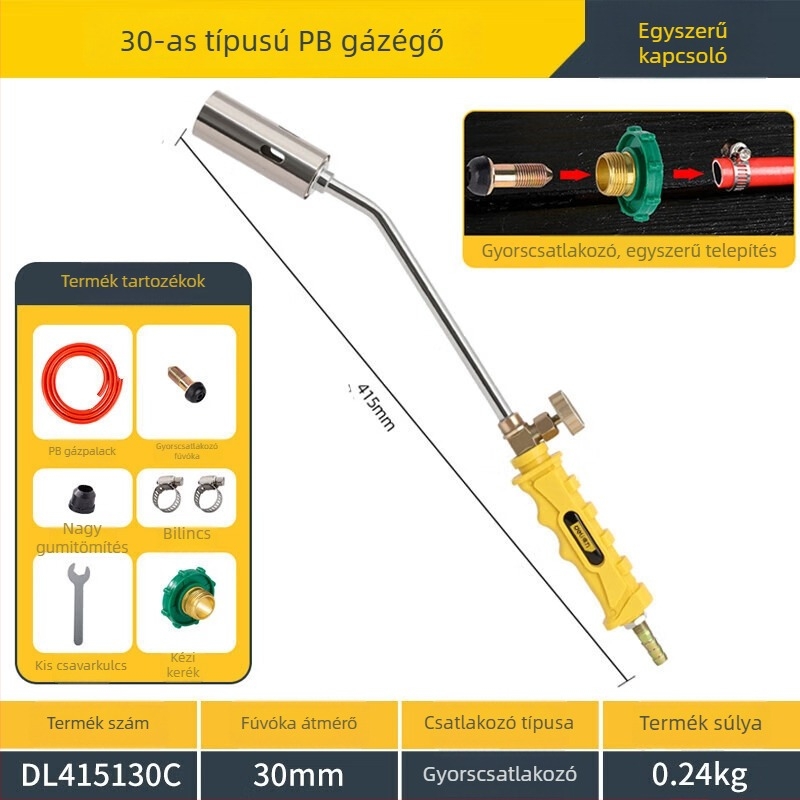 Otthoni használatra szánt bután-gázos lángolópisztoly, hegesztésre, magas hőmérsékletű olvasztáshoz