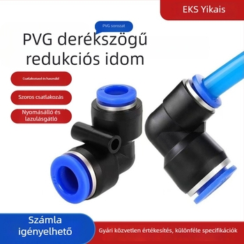 PVG pneumatikus könyök, változó átmérő, 90°-os, L-típus, 8-6/12-8/12-6/14-12