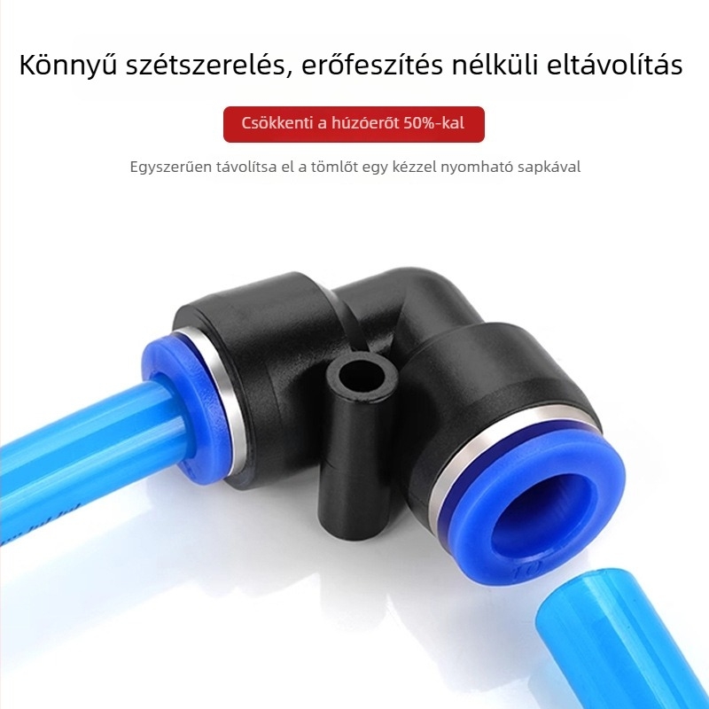 PVG pneumatikus könyök, változó átmérő, 90°-os, L-típus, 8-6/12-8/12-6/14-12
