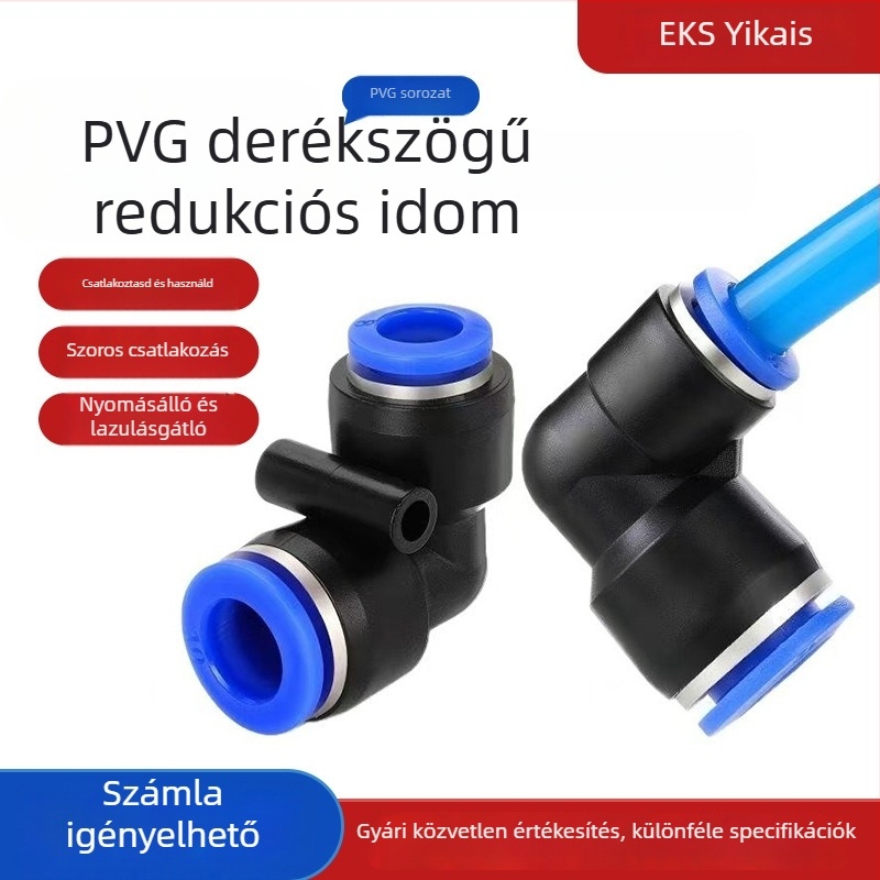 PVG pneumatikus könyök, változó átmérő, 90°-os, L-típus, 8-6/12-8/12-6/14-12