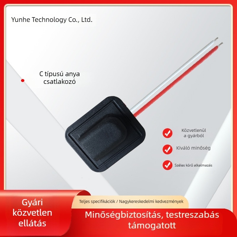 Fekete varrható Type-C női csatlakozó kábellel, fűtő adapterrel, 100 cm hosszú