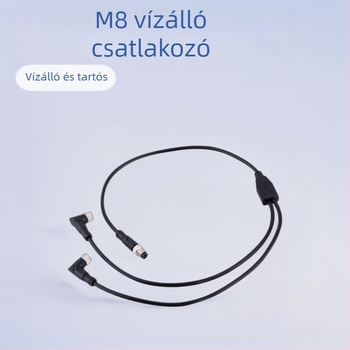 M8 vízálló kábelkapcsoló, 8 mag, 12P17 érintkező, szenzorhoz