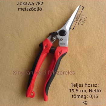 Sagawa Ji 752 782 762 metszőolló gyümölcsfákhoz, levelek és rügyek metszésére, kertészeti olló