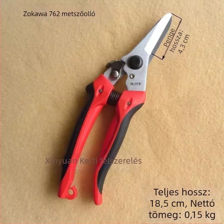 Sagawa Ji 752 782 762 metszőolló gyümölcsfákhoz, levelek és rügyek metszésére, kertészeti olló