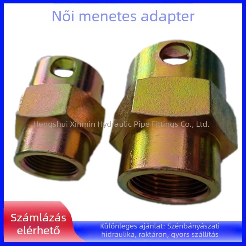 KJ13 női belsőmenetű, 33×1,5-ös belső menetű K-típusú gyorscsere egyenes hidraulikus adapter