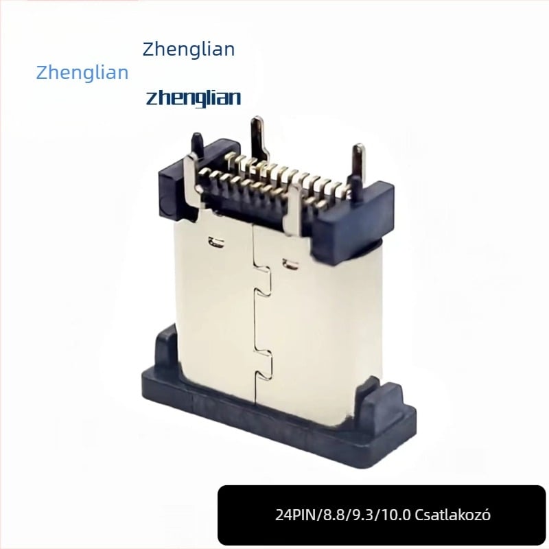 Type-C táblára szerelhető 24‑pin energiatároló csatlakozó, 8,8/9,3/10,0 mm, női csatlakozó, magas hőmérséklet-álló.