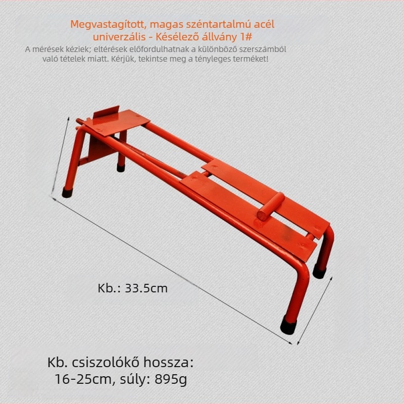 Háztartási késélező állvány állítható alapzattal és extránagy köszörűkő-tartóval