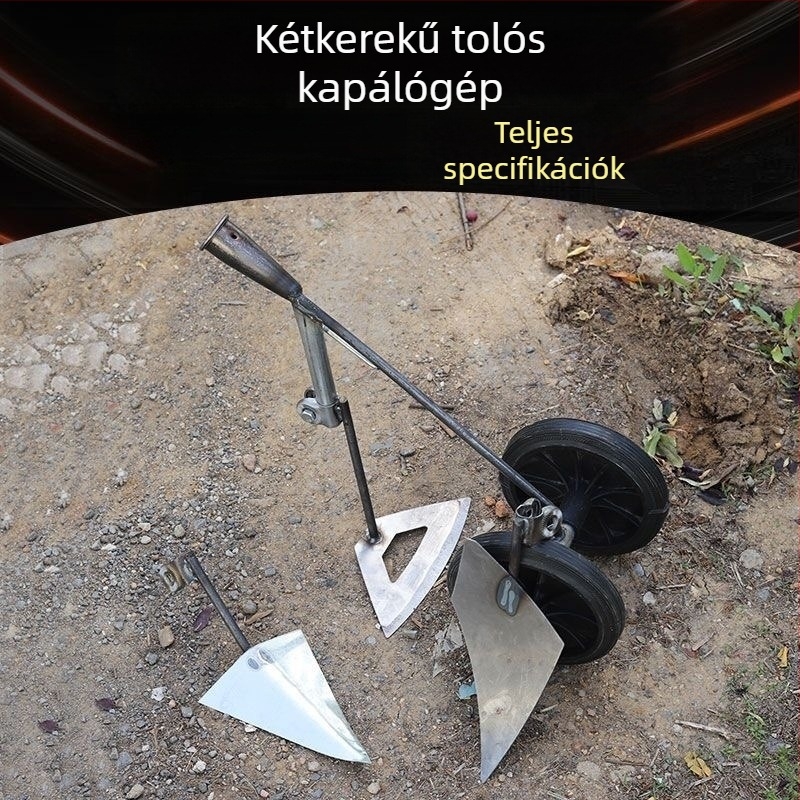Három az egyben motoros kerti kapa kettős kerékkel: gyomirtás, talaj lazítása, árokásás és terület tisztítása