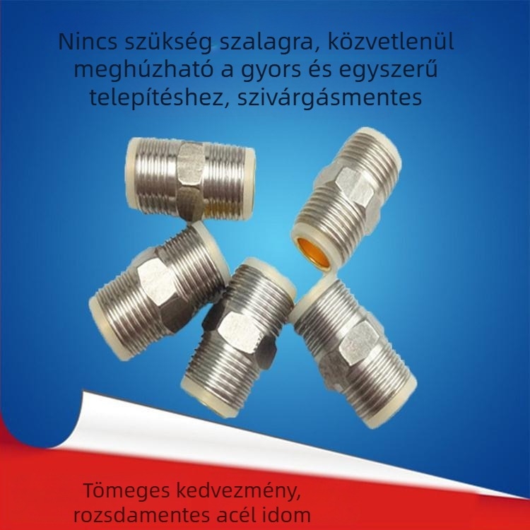 Rozsdamentes acél 1/2 hüvelykes kettős külső menetű egyenes csatlakozó vízvezetékhez