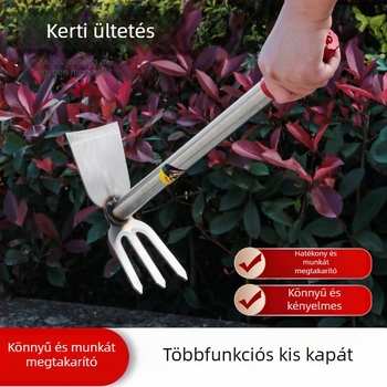Rozsdamentes acél kerti kapa – többfunkciós eszköz zöldségek és virágok ültetéséhez, integrált hegesztett fej, bambuszszárítások ásására, gyermekeknek való kerti kapa