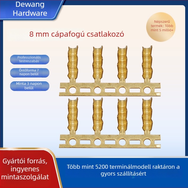 Krimp terminálok rézbevonat vezetékhez, U-alakú, 8 mm