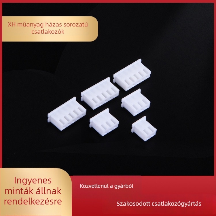 XH-Y 2,5 mm-es férfi héjcsatlakozó dugaszoló, C3 gumírozott ház, PA66 izolátor, elektronikai alkalmazásokhoz