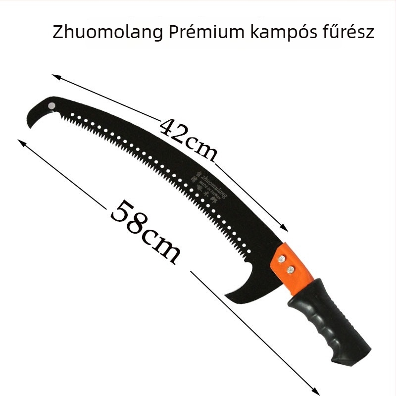 Ívelt kampófűrész gyümölcsfák metszésére, kertben és kültéren