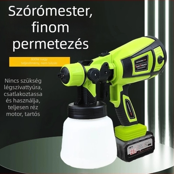 Háztartási Li-ion akkumulátoros festékszóró pisztoly – latex festékhez, magas atomizáció, 1,3 mm-es fúvóka