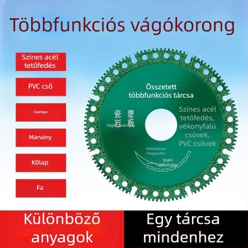 Többfunkciós vágókorong színes acéllemezhez, PVC padlóburkolatokhoz és kőlapokhoz – vágás és csiszolás sarokcsiszolóhoz.