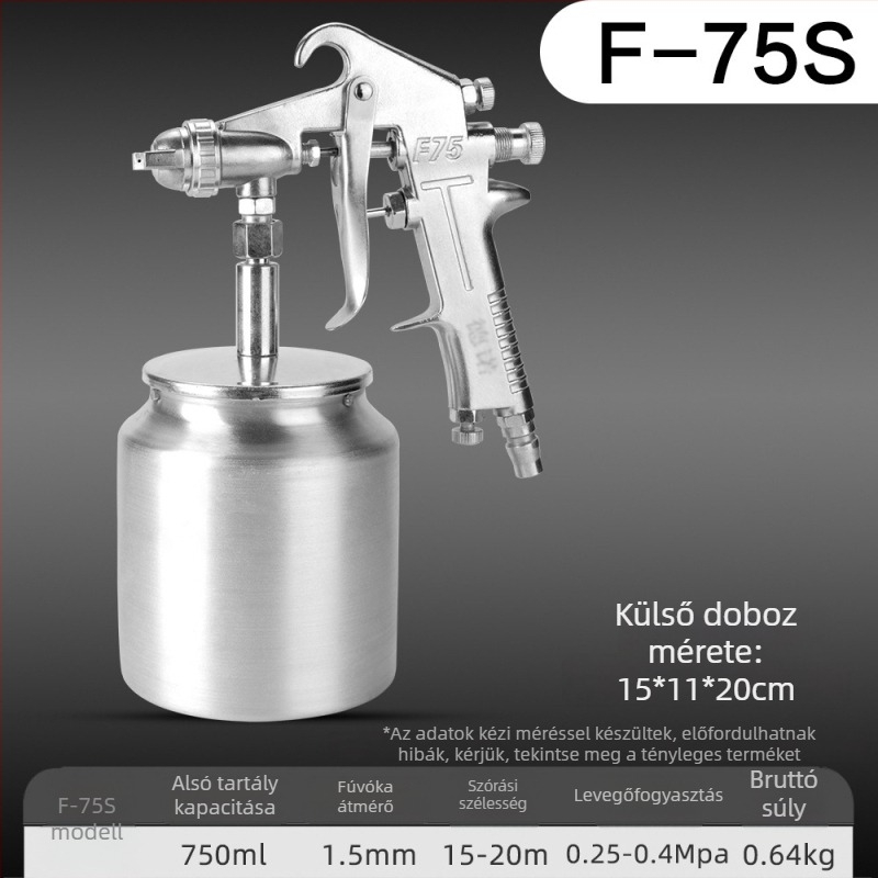 F75/PQ-2 pneumatikus festékszóró pisztoly bútorok és autófestéshez, magas atomizáció