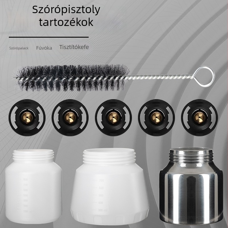 Elektronikus festékszóró pisztoly rézmagos fúvóka kiegészítőkkel: fúvóka, szívócső, permetező fej, nagy atomizációs permetezés