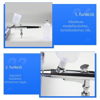 T131 körmök számára készült airbrush készülék dupla tartályos spraypisztollyal