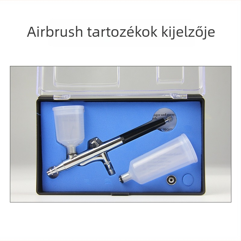 T131 körmök számára készült airbrush készülék dupla tartályos spraypisztollyal