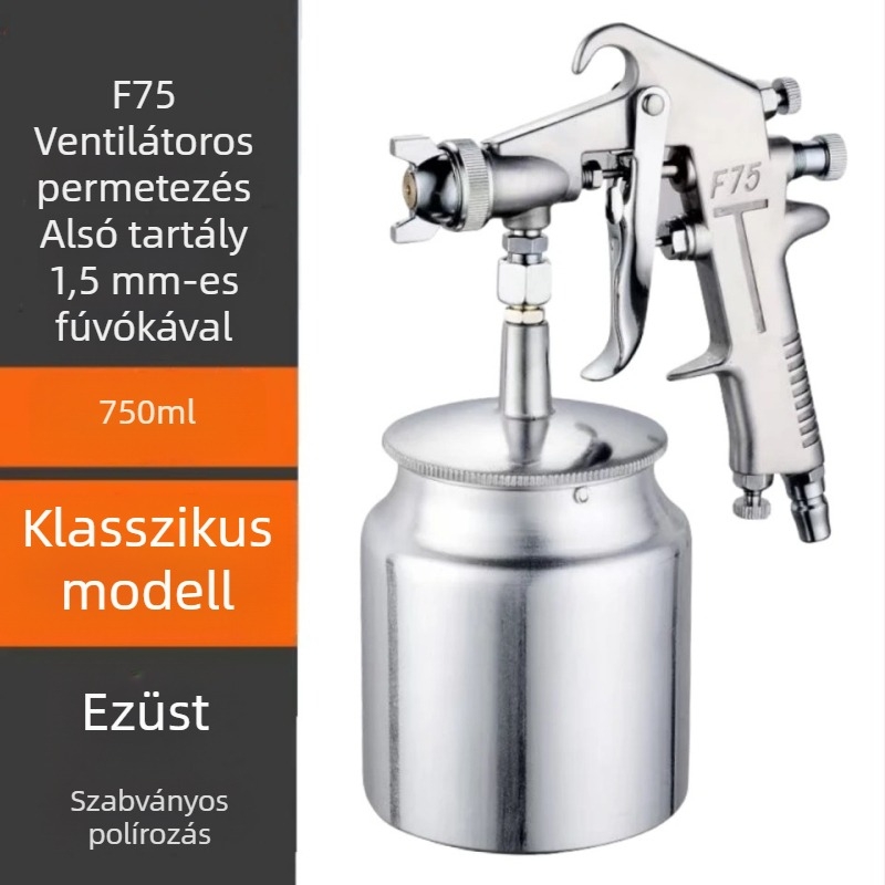 F75 festékszóró, alsó adagolóval, pneumatikus eszköz háztartási és autóhasználatra, magas atomizáció