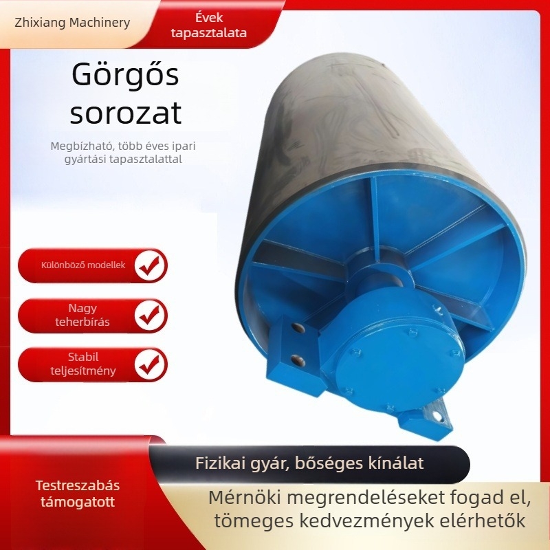 Öntött gumiból készült visszafordító dob, DTⅡA/DTⅡ típus, gumírozott bevonatú szállítószalag-dob
