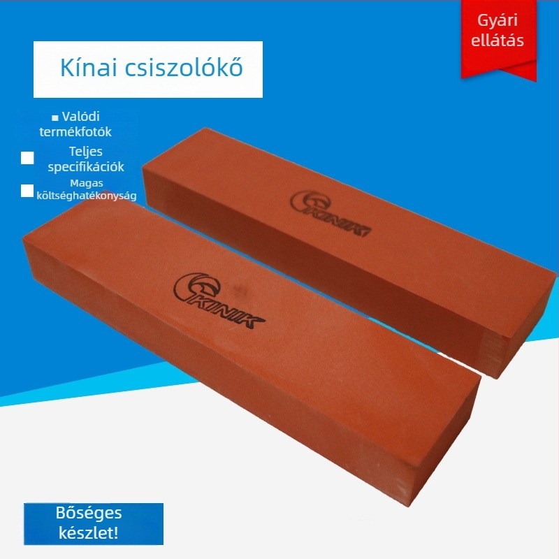 Olajos köszörőkő élezéshez, Pyramid Brand Iron Oilstone, 800/1000 szemcse, 200×25×50 mm, alumínium-oxid, téglalap, magas precíziós élezéshez