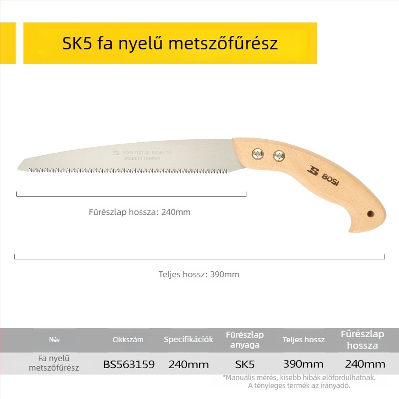 Persia Kertmetszőfűrész gyümölcsfákhoz, kézi fakivágó fűrész otthoni használatra