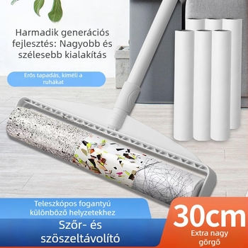 Ruhaszöszmentesítő görgő kapcsoló rúddal, ágyhoz, szőnyeghez és kanapéhoz