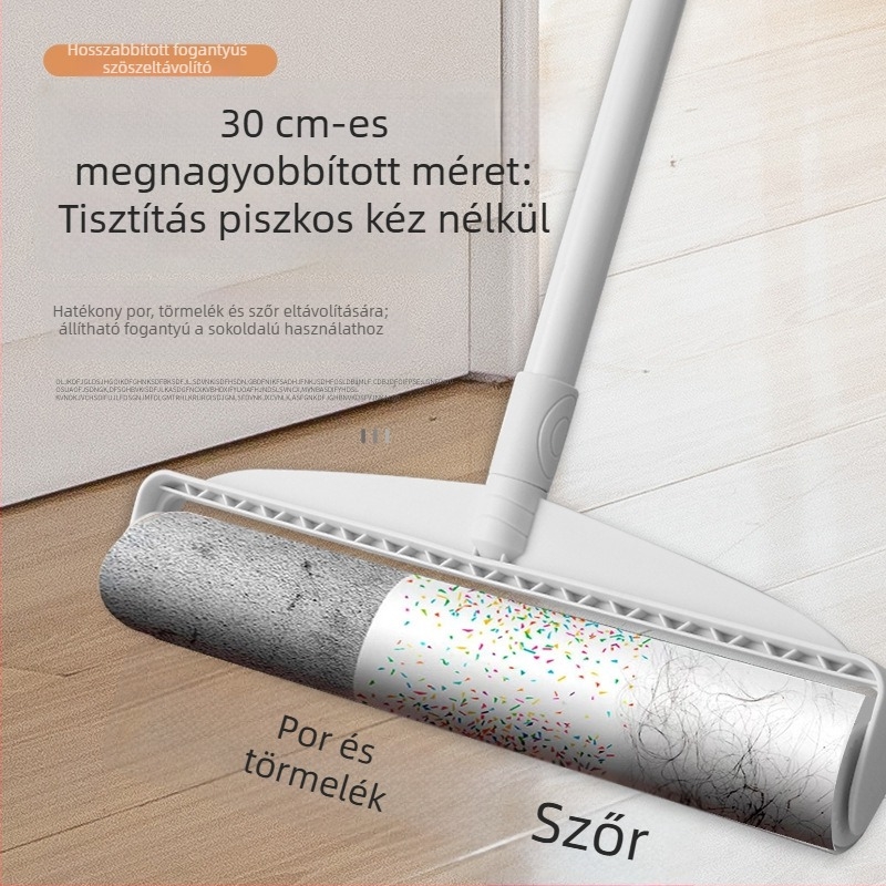 Ruhaszöszmentesítő görgő kapcsoló rúddal, ágyhoz, szőnyeghez és kanapéhoz