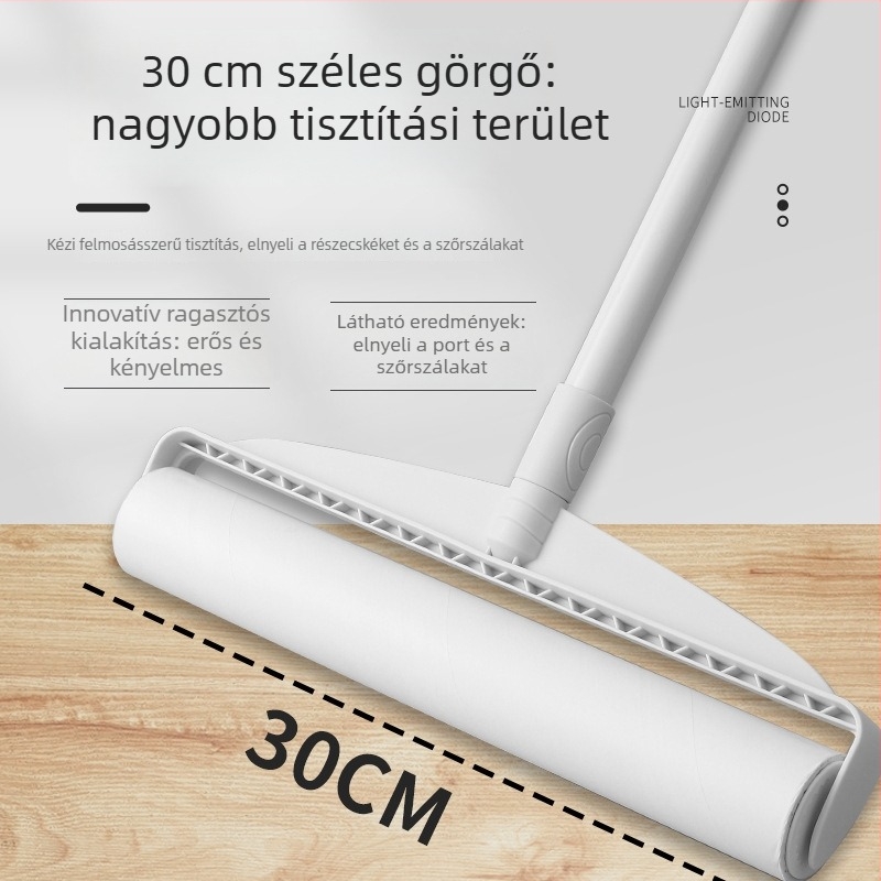 Ruhaszöszmentesítő görgő kapcsoló rúddal, ágyhoz, szőnyeghez és kanapéhoz