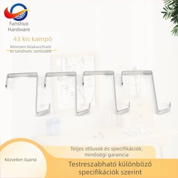 Lapos fém akasztó ajtóra – tároló táskákhoz, minimalist stílusú egykampós