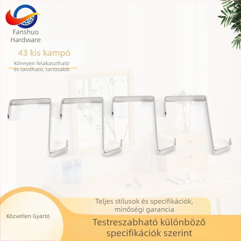 Lapos fém akasztó ajtóra – tároló táskákhoz, minimalist stílusú egykampós